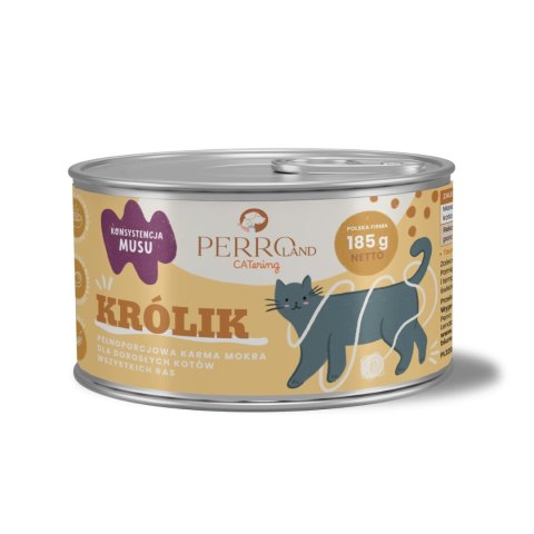 Zestaw - Perro CATERING karma dla kotów Królik 6 x 185g