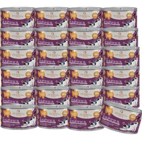 Zestaw Perro Kaczka - karma mokra dla kotów PERROland CATering 24 x 185g