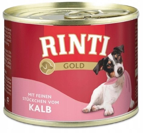 Zestaw RINTI Gold Cielęcina 12x185g Karma Mokra dla Psa Małych Ras Bezzbożowa Puszka