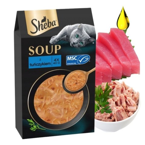 Zestaw Sheba Soup Tuńczyk 20x40g wyborne kawałeczki w bulionie