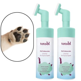 Zestaw Totobi Naturalna pianka do mycia łapek dla psa i kota, 2 x 200 ml
