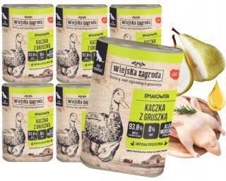 Zestaw Wiejska Zagroda Karma mokra dla psa Kaczka z gruszką (dorosły) 6x400g