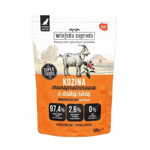 3 x WIEJSKA ZAGRODA Kozina Monoproteinowa karma dla psa saszetka 500g