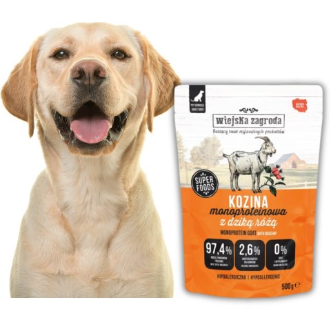 5 x WIEJSKA ZAGRODA Kozina Monoproteinowa karma dla psa saszetka 500g