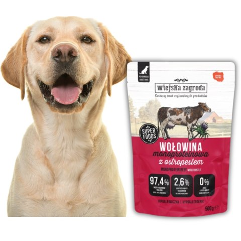 5xWIEJSKA ZAGRODA Wołowina Monoproteinowa karma dla psa saszetka 500g