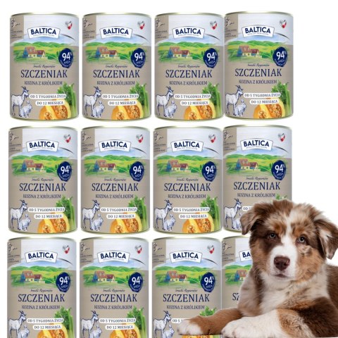 BALTICA Karma mokra Szczeniak Kozina z królikiem 12x400g