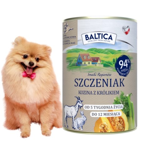 BALTICA Karma mokra Szczeniak Kozina z królikiem 12x400g