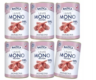 BALTICA LAMB & PREBIOTICS MONOBIAŁKOWA KARMA Zestaw 6x 400g jagnięcina