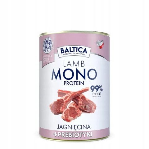 BALTICA LAMB & PREBIOTICS MONOBIAŁKOWA KARMA Zestaw 6x 400g jagnięcina