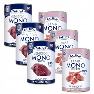 BALTICA MONO KARMA Zestaw 6 x 400 dziczyzna + jagnięcina MIX SMAKÓW