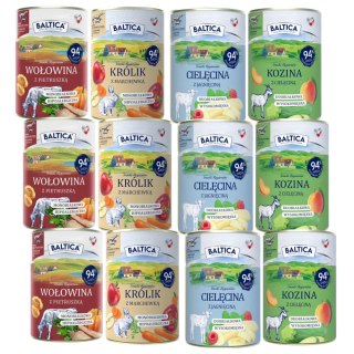 BALTICA PUSZKI MIX SMAKÓW KOZINA CIELĘCINA KRÓLIK 12x400