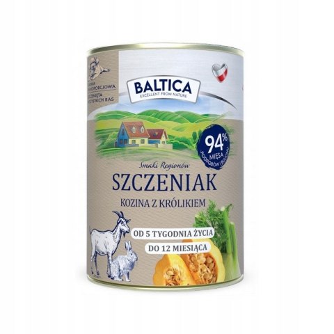BALTICA SZCZENIAK INDYK Z KRÓLIKIEM JAGNIĘCINA Z CIELĘCINĄ 12X400