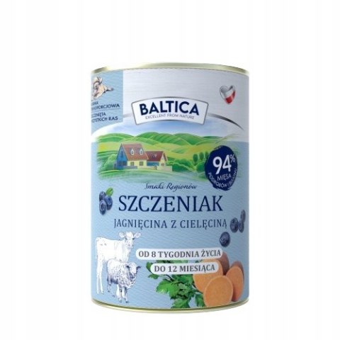 BALTICA SZCZENIAK INDYK Z KRÓLIKIEM JAGNIĘCINA Z CIELĘCINĄ 12X400