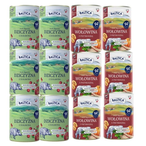 BALTICA WOŁOWINA DZICZYZNA 12x400 Mokra karma Puszki
