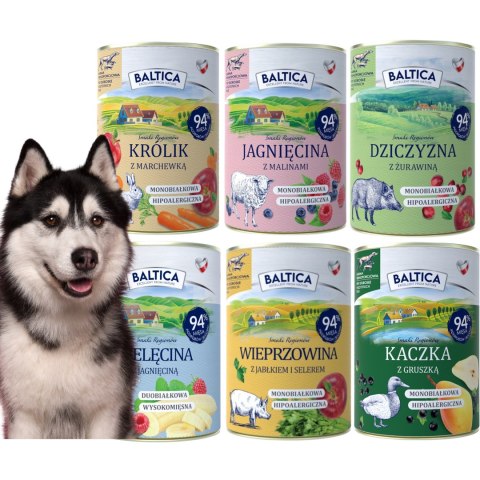 BALTICA ZESTAW PUSZEK NAJLEPSZE SMAKI 6X400 MONOPROTEINOWA KARMA