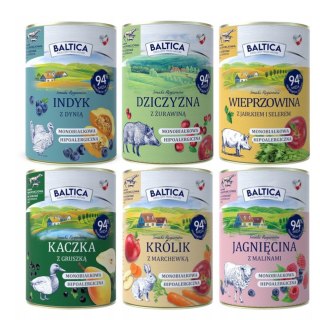 BALTICA ZESTAW PUSZEK NAJLEPSZE SMAKI 6X400 MONOPROTEINOWA KARMA