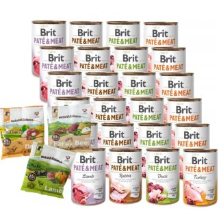 BRIT PATE MEAT 24X400 ULUBIONE SMAKI KRÓLIK JAGNIECINA KACZKA INDYK +PRÓBKI