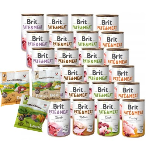 BRIT PATE MEAT 24X400 ULUBIONE SMAKI KRÓLIK JAGNIECINA KACZKA INDYK +PRÓBKI
