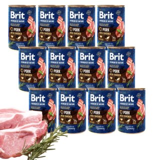 BRIT PREMIUM BY NATURE 12X400G PORK&TRACHEA