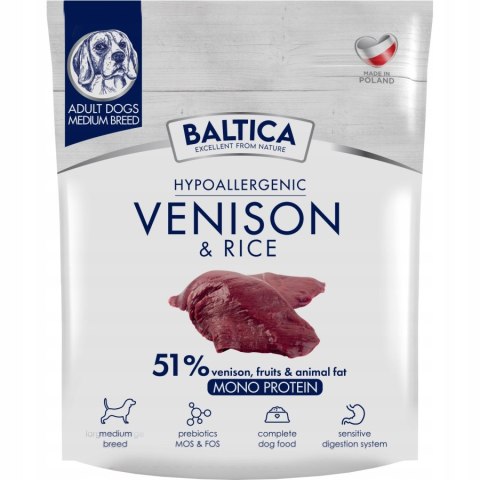 Baltica Adult Venison&Rice M 1kg Dziczyzna Karma dla średnich