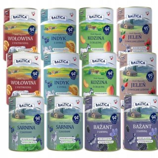 Baltica Mono puszki dla psa 12x400 zestaw jeleń