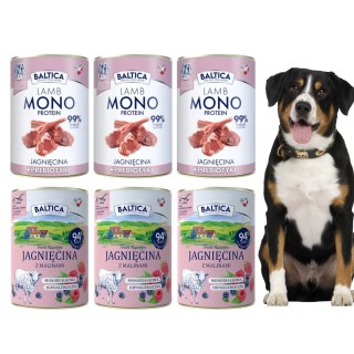 Baltica Nutraceutic jagnięcina 99% z malinami MIX 6X400g