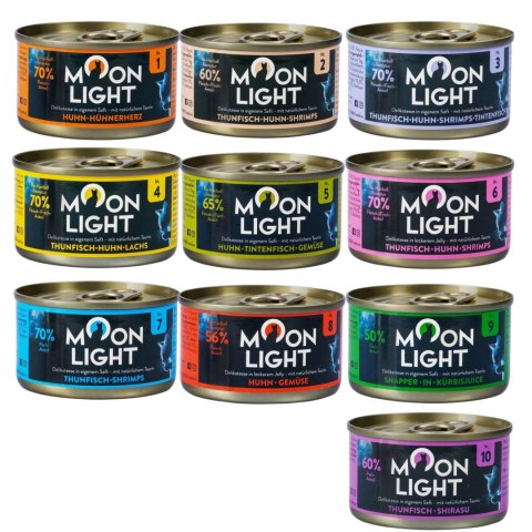 DUŻY ZESTAW Moonlight mix smaków dla kota dorosłego puszki 20x0,8