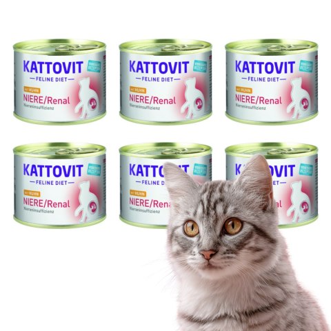 KATTOVIT Nerki niewydolność nerek Niere Renal KURCZAK puszka dla kota 6x185g