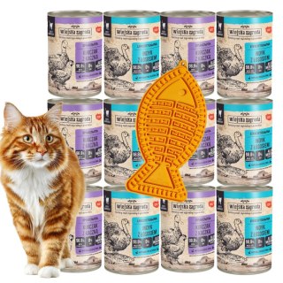 Karma dla kota Wiejska Zagroda Mix smaków 12x400g + gratis