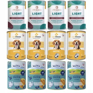 MOMOBIAŁKOWY INDYK DLA ALERGIKA PERRO LIGHT VETPRIME BALTICA MIX 12x400g