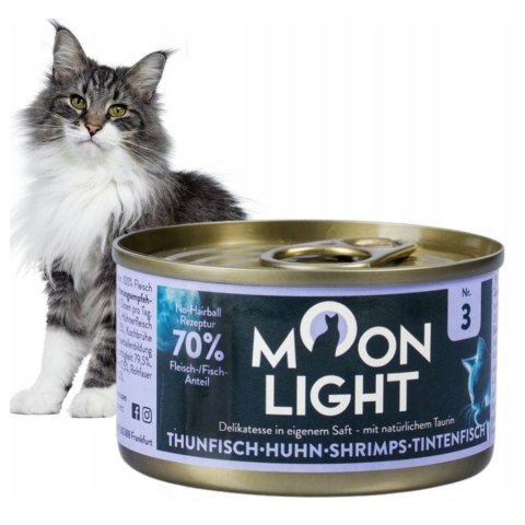 MOONLIGHT DINNER Nr3 PUSZKA W DLA KOTA TUŃCZYK KURCZAK KAŁAMARNICA 10X80g
