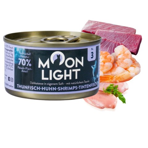 MOONLIGHT DINNER Nr3 PUSZKA W DLA KOTA TUŃCZYK KURCZAK KAŁAMARNICA 10X80g