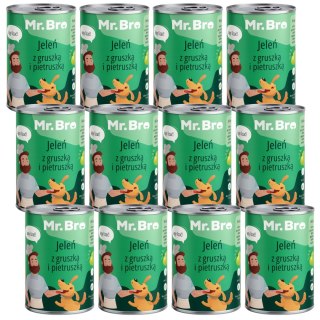Mr. Bro Jeleń z Gruszką i pietruszką 12x400g - Monoproteinowa