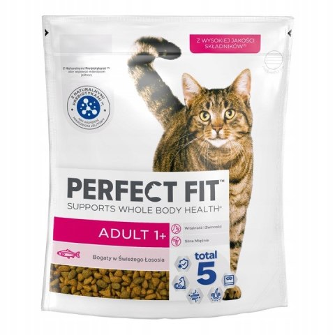 PAKIET PerfectFit Adult+ Łosoś Sucha karma dla kota dorosłego z łososiem 6X750g