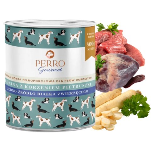 PERRO Gourmet Konina z korzeniem pietruszki dla psów dorosłych 6x800g
