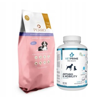 PERRO Indyk z Królikiem Junior dla szczeniąt 9kg VetPrime Suplement na stawy