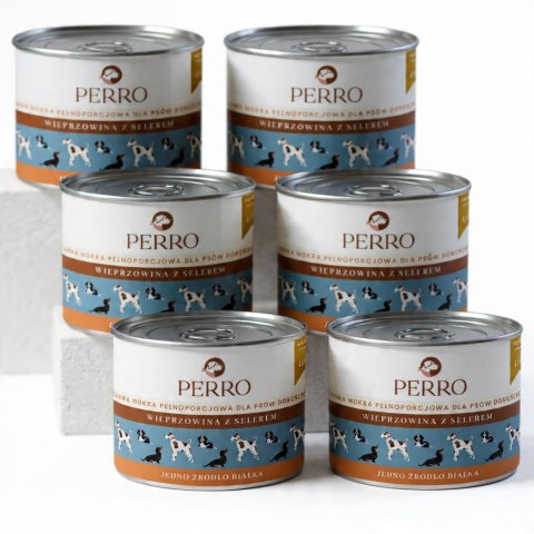 PERRO WIEPRZOWINA Z SELEREM 6X410G MOKRA KARMA MONOBIAŁKOWA