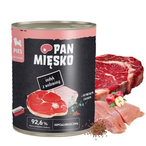 Pan Mięsko Indyk z wołowiną 800G SZCZENIAK