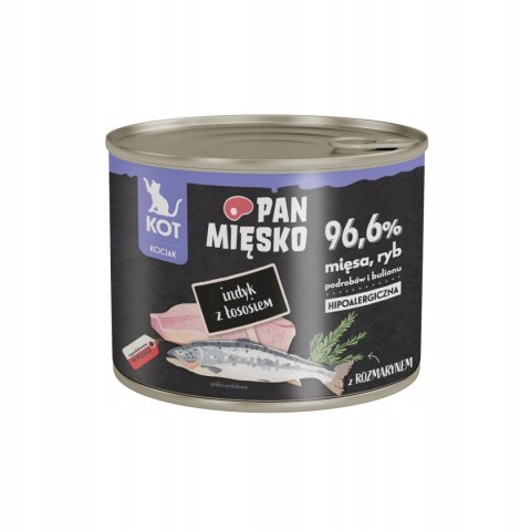 Pan Mięsko karma mokra dla kota Indyk z łososiem KOCIĘTA 200g