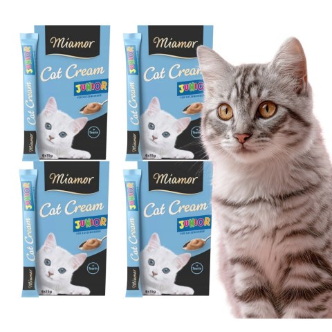 SMAKOŁYKI DLA KOCIĄT Miamore Cat Cream JUNIOR 24x15g