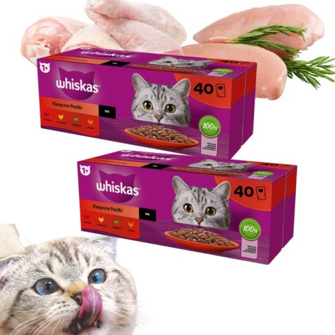 Whiskas 40x85 g Klasyczne Posiłki 2 boxy