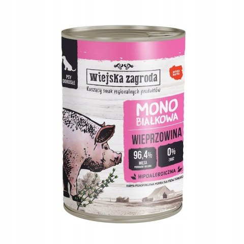 Wiejska Zagroda Monobiałkowa MIX Dzik Kaczka Wieprzowina ZESTAW 6 X 400