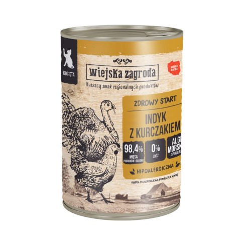 Wiejska Zagroda dla kociąt 6x400 Monobiałkowy duoproteinowy mix puszki