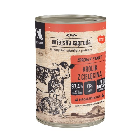 Wiejska Zagroda dla kociąt 6x400 Monobiałkowy duoproteinowy mix puszki