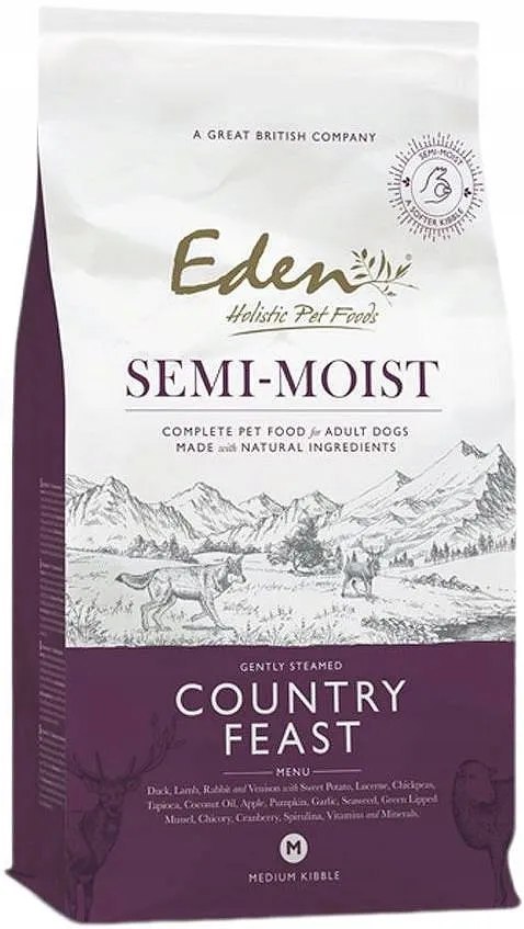 ZESTAW 2X2KG EDEN SEMI MOIST COUNTRY FEAST i SEMI-MOST SALMON QUAIL