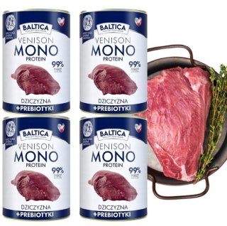 ZESTAW BALTICA NUTRACEUTIC Venison 99% & Prebiotics 4X400 g