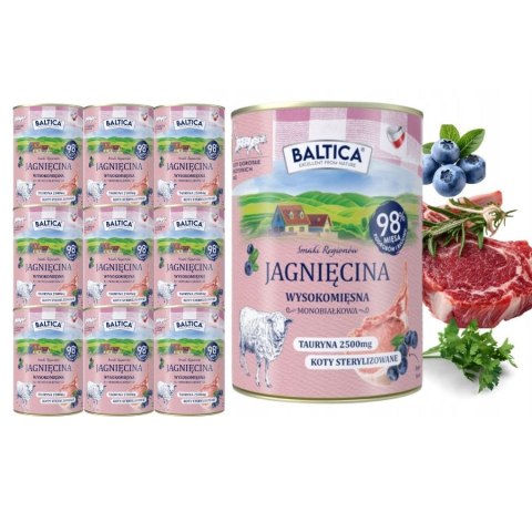 ZESTAW BALTICA SMAKI REGIONÓW Kot dorosły Jagnięcina 12x400g