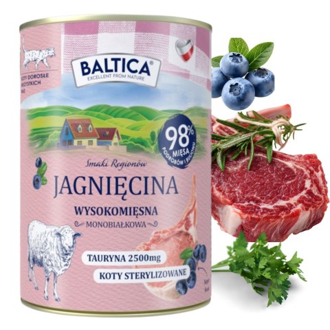 ZESTAW BALTICA SMAKI REGIONÓW Kot dorosły Jagnięcina 6x400g