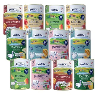 ZESTAW BALTICA monobiałkowa karma 12x400g karma mokra dla psa MIX smaków