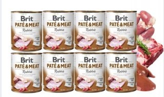 ZESTAW BRIT PATE&MEAT RABBIT 8X800g duże puszki królik